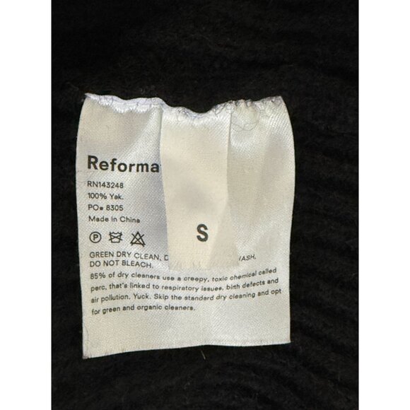 Reformation 100% Yak Wool Black Knit Button-Front Cardigan Sweater S - Picture 9 of 9